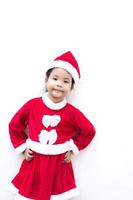 Asian girl in red Santa Claus costume  photo