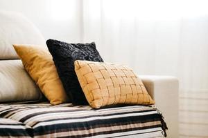Pillows on sofa