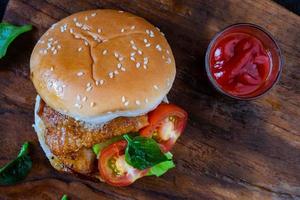 Hamburger with tomatoes  photo