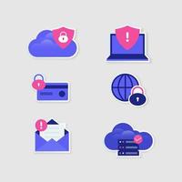 Cyber Security Stickers vector