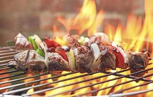 Shish kebabs on grill