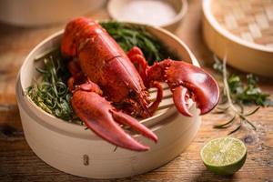 Steamed lobster photo