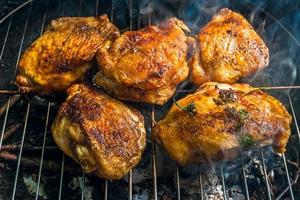 BBQ berbecue Baked Chicken legs meat food roast grilled photo