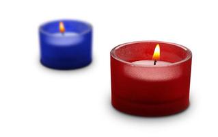 two candles isolated on white