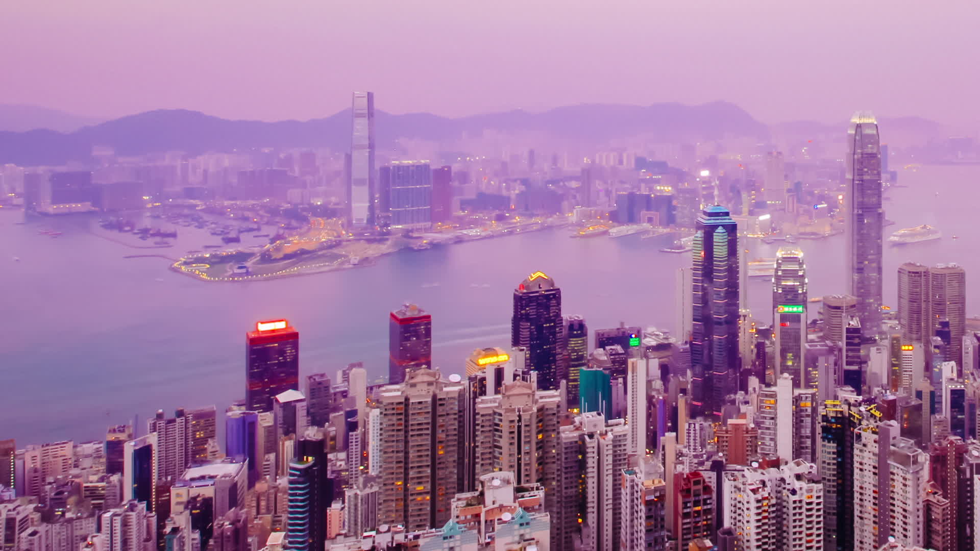 Hong Kong timelapse PAN MOVEMENT (different image crops available