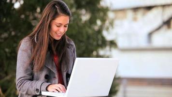 Pretty Young Student With Laptop video