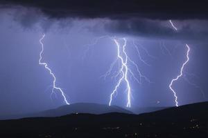 Lightning with heavy rain photo