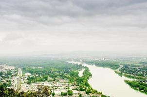Vienna landscape with Danube river from Kahlenberg mountain photo