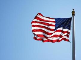 American Flag waving in the breeze photo