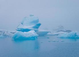 Beatiful vibrant picture of icelandic glacier and glacier lagoon with photo