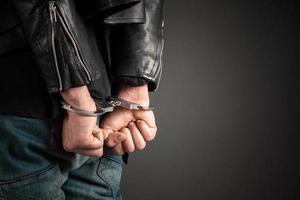 man hands in handcuffs photo