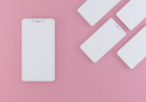 Pastel pink 3D modern smartphone photo