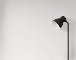 Lamp and empty white wall, 3D photo