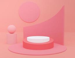 Pink pastel monochrome 3D cosmetic background 