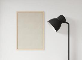 Lamp and frame, minimal Japanese style mock up photo