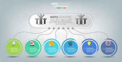 iconos y plantilla de infografía. concepto de negocio con procesos. vector