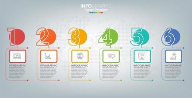 iconos y plantilla de infografía. concepto de negocio con procesos. vector