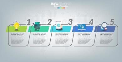 Infographic template with icons and 5 elements or steps. vector