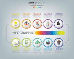 Gráfico de proceso de infografía abstracta con elementos vector