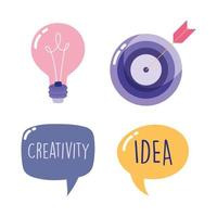 Creativity icon set vector