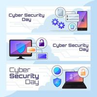 banner web de tecnología de seguridad cibernética vector