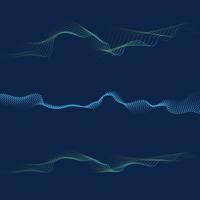 Abstract digital wave of particles flow vector