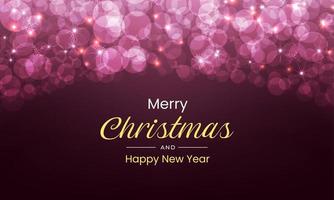 Merry Christmas and New Year with luxurious lights vector