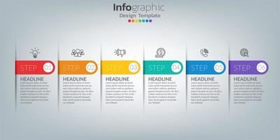 Timeline infographic template with icons in success concept vector