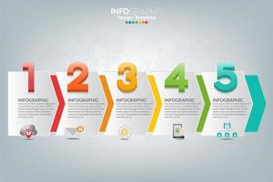 iconos y plantilla de infografía. concepto de negocio con procesos. vector