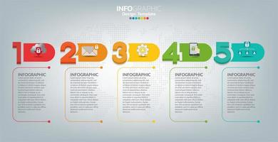 iconos y plantilla de infografía. concepto de negocio con procesos. vector