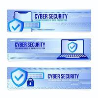 Cyber Security Set of Banners vector