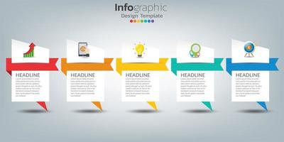 Plantilla de infografía de línea de tiempo con iconos en concepto de éxito vector