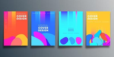 Set of abstract poster designs with blob shapes vector