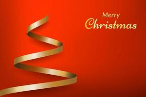 Red Christmas background with tree vector