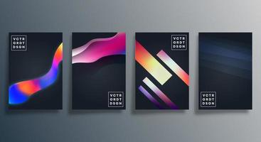 Colorful gradient texture design posters vector