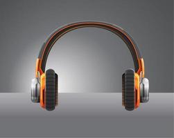 Headphone color orange vector