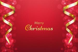 Red Christmas background with ribbon