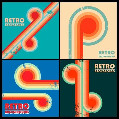Set of vintage design backgrounds