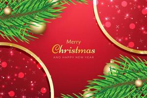 Christmas background with tree branches vector