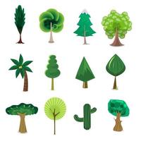 Set of tree cartoon vector