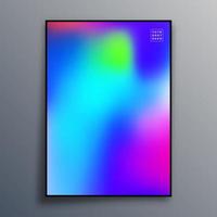 Poster template design with colorful gradient texture vector