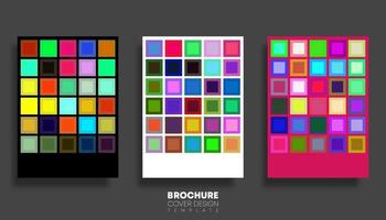 Set of backgrounds with multi colored squares vector