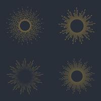 Gold sunburst icons vector