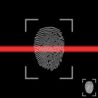 Fingerprint on scanning screen. Finger print scan. vector