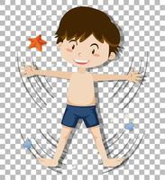 Cute boy wearing shorts on transparent background vector