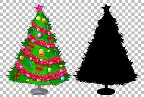 Set of christmas tree on transparent background vector