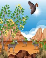 Wild desert landscape at daytime scene vector