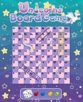 Board Game for kids in unicorn pastel color style template vector