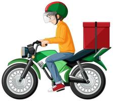 Man riding scooter on white background vector