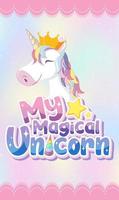 icono de unicornio sobre fondo pastel mágico vector